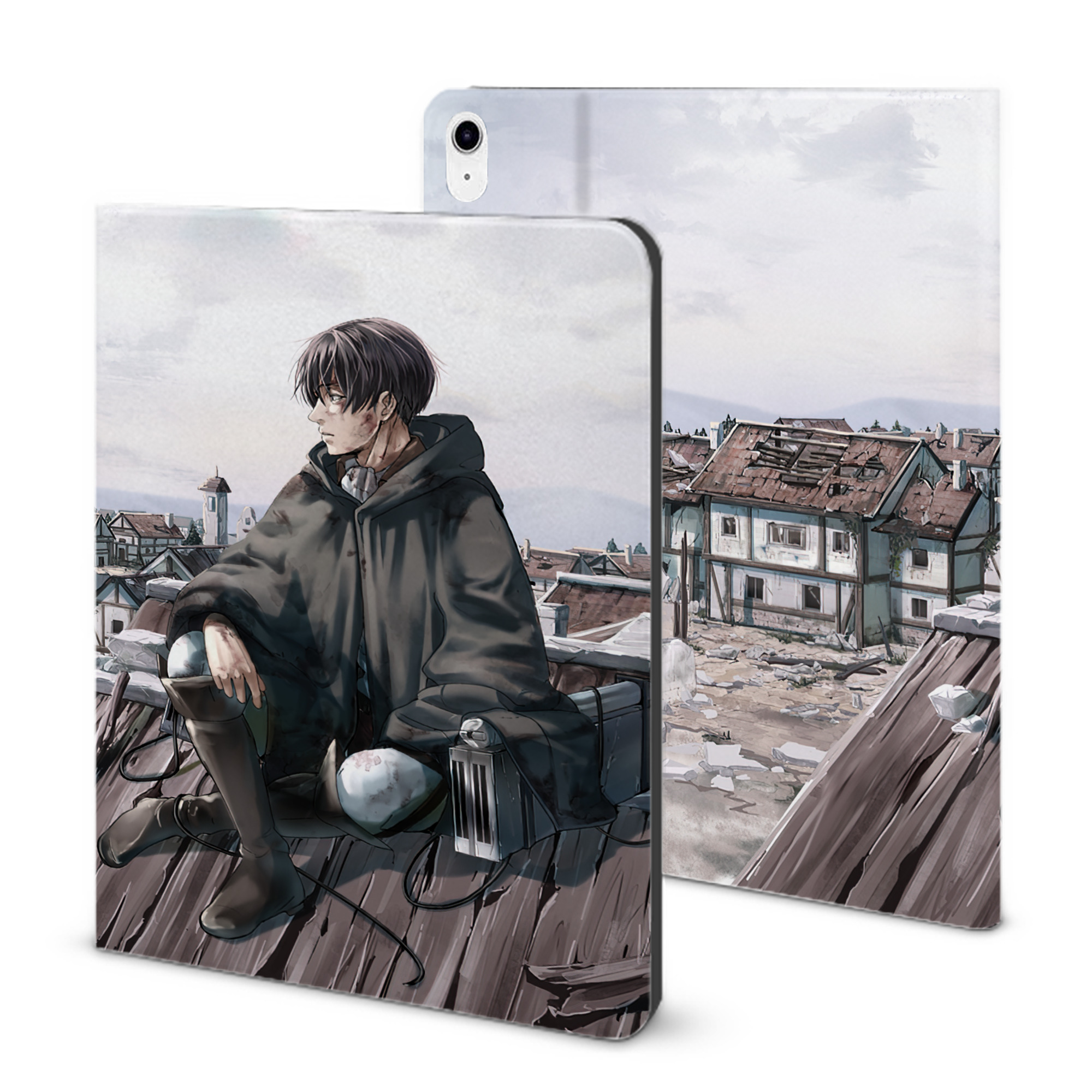 （画像用） 進撃の巨人 Attack on Titan IPad ケース ブック型 PUレザー TPU 耐衝撃 軽量 薄型 ペン収納なし 全面保護 IPad 各モデル対応